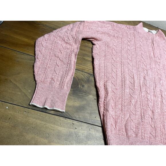 Peter Millar Men's Pink 1/4 Zip Cashmere Linen Cable Knit Pullover Sweater M - Picture 4 of 14